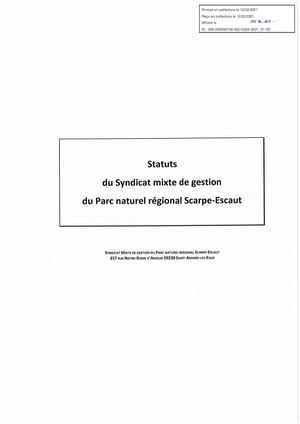 Statuts du Syndicat mixte du Parc