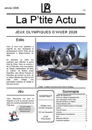 la P'tite Actu 4 janvier 2026