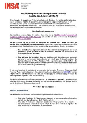 Appel à Candidatures Mobilité De Personnel 2026 (1)
