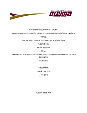 Enseñanza Por Proyectos