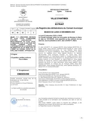3. Secteur 4 Chemins - Délibération du Conseil Municipal