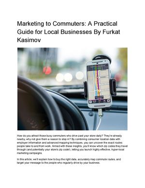 Marketing To Commuters By Furkat Kasimov