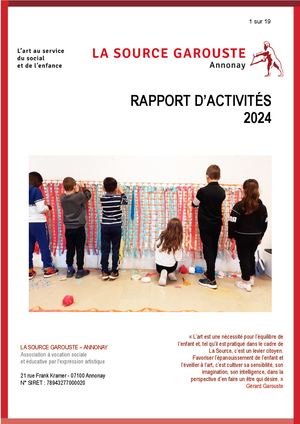 Rapport d'activité 2024 La Source Garouste - Annonay