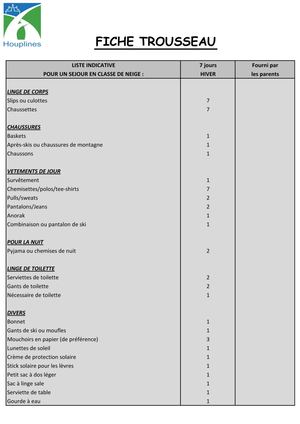 Classe De Neige 2026 Trousseau