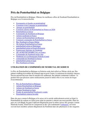 Prix Du Pentobarbital En Belgique