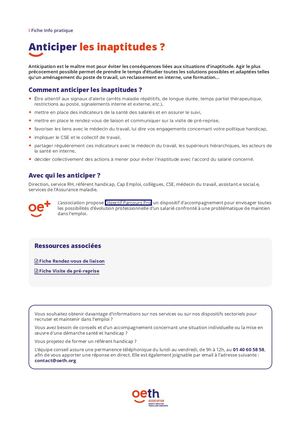 Anticiper Les Inaptitudes