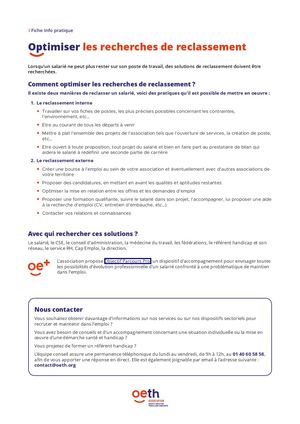 Optimiser Les Recherches De Reclassement