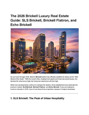 The 2026 Brickell Luxury Real Estate Guide