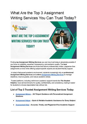 What Are The Top 3 Assignment Writing Services You Can Trust Today