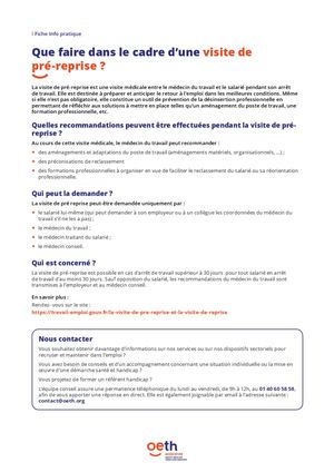 Visite Prereprise 2026