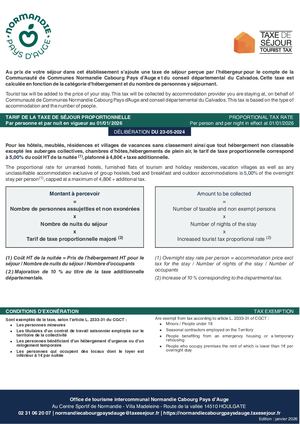 Affiche Du Tarif Proportionnel Provisoire Au 01 01 2026