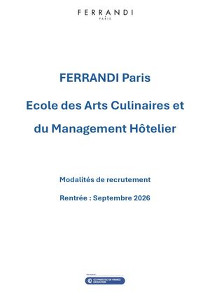 Modalites Recrutement 2026 2027 Ferrandiparis