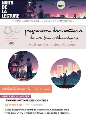 Programme Nuits de la Lecture 2026 - Aubrac Carladez Viadène