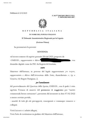 Avv Fabio Loscerbo Tar Liguria 13 Gennaio 2026