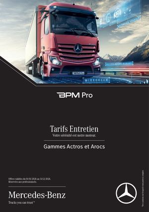 Tarifs Entretien Gammes Actros et Arcos 2024