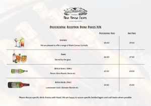 New House Farm - Preferential Drink Prices 2026