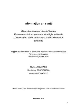 Rapport information en santé