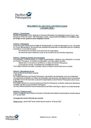 2026 REGLEMENT JEU STAND