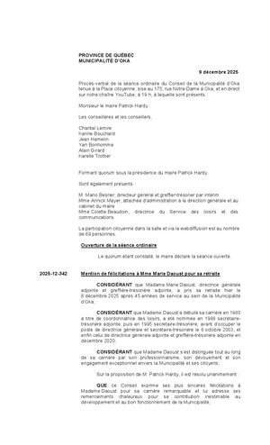 2025 12 09 - Séance ordinaire