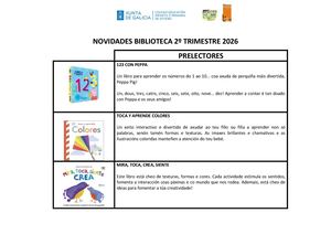 Novidades Biblioteca 2º Trimestre 25 26