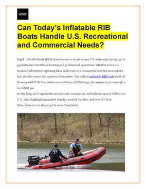 Can Today's Inflatable Rib Boats Handle U S Recreational