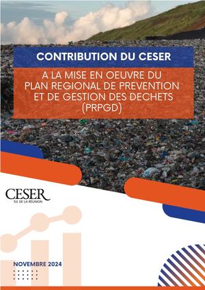 Contribution du CESER à la mise en œuvre du plan régional de prévention et de gestion des déchets (PRPGD) - novembre 2024