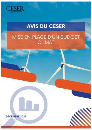 Avis du CESER - mise en place d'un budget climat - décembre 2024