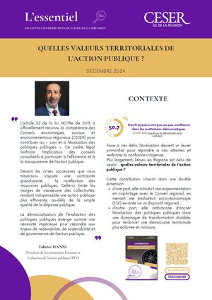 L'essentiel de la contribution « Quelles valeurs territoriales de l'action publique ? » – décembre 2024