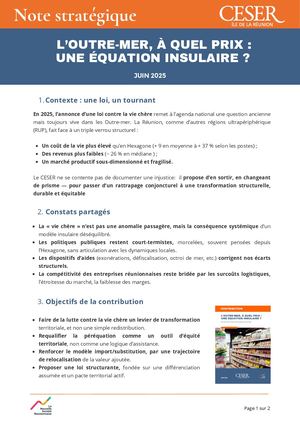 Note stratégique : « L'outre-mer, à quel prix : une équation insulaire ? » - juin 2025