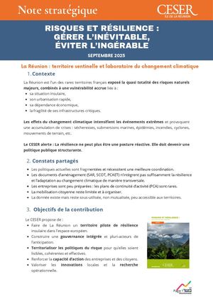 Note stratégique : « Risques et résilience » - septembre 2025
