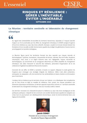 L'essentiel « Risques et résilience » - septembre 2025