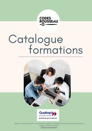 Catalogue Formations
