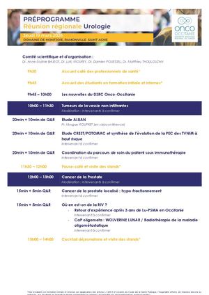 Préprogramme Rr Urologie 2026