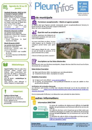 Pleum'infos du 16 janvier 2026