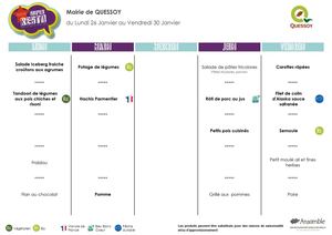 Menus 26 Janvier Au 6 Février 2026