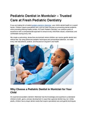 Pediatric Dentist In Montclair – Trusted Care At Fresh Pediatric Dentistry