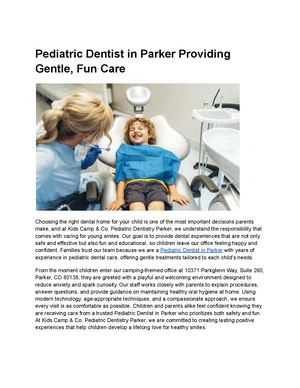 Pediatric Dentist In Parker Providing Gentle, Fun Care
