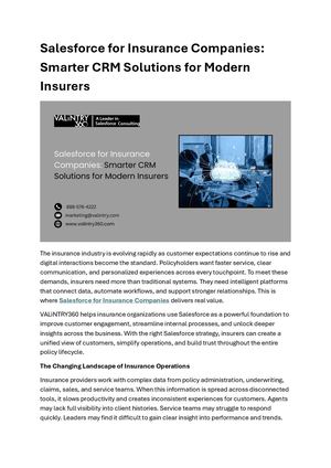 Salesforce For Insurance Companies