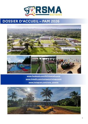 Dossier d'accueil RSMA de la Guyane 2026