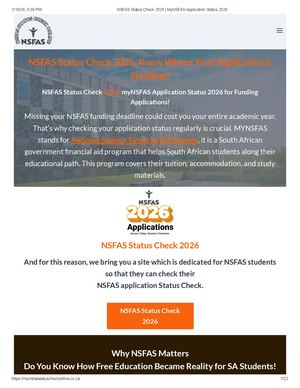 Nsfas Status Check 2026 My Nsfas Application Status 2026