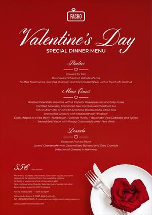 Valentines Day Menu - Jupiter Marina Hotel