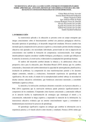 Enfoques Interdisciplinarios Sobre Aprendizaje