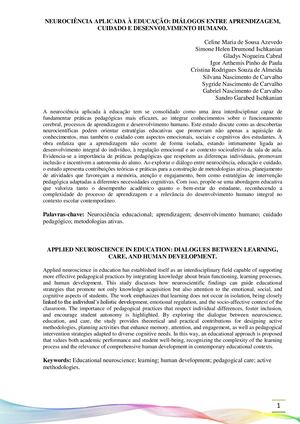 Neurociência Aplicada À Educação