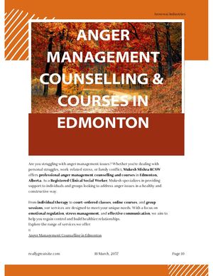 Anger Management Counselling & Courses in Edmonton