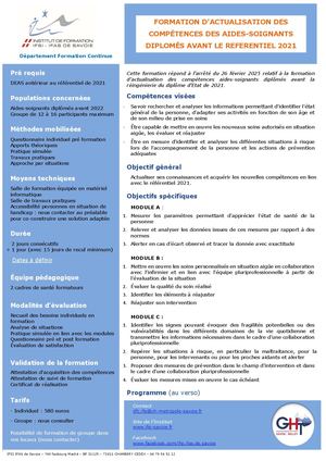Actualisation Des Compétences Aides Soignantes V1