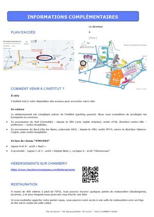 Infos Complémentaires