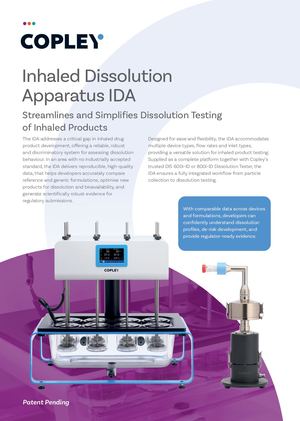 Copley Inhaled Dissolution Apparatus IDA Product Brochure