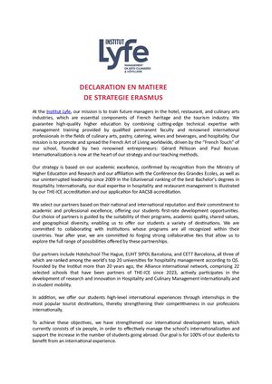 2026 Institut Lyfe Erasmus Strategy Statement