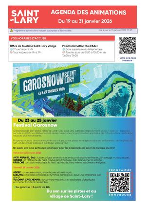 Programme des animations