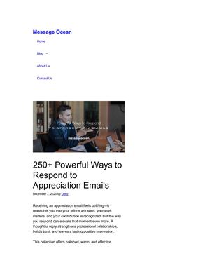 How To Respond To Appreciation Emails